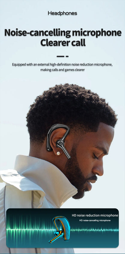 X13 Single Ear Headset with Mic Bluetooth 5.1 Earphone Noise Cancelling Waterproof Earpiece Wireless Handsfree Long Standby Time