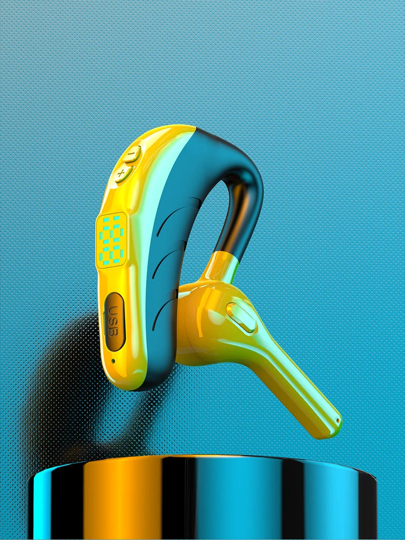 X13 Single Ear Headset with Mic Bluetooth 5.1 Earphone Noise Cancelling Waterproof Earpiece Wireless Handsfree Long Standby Time