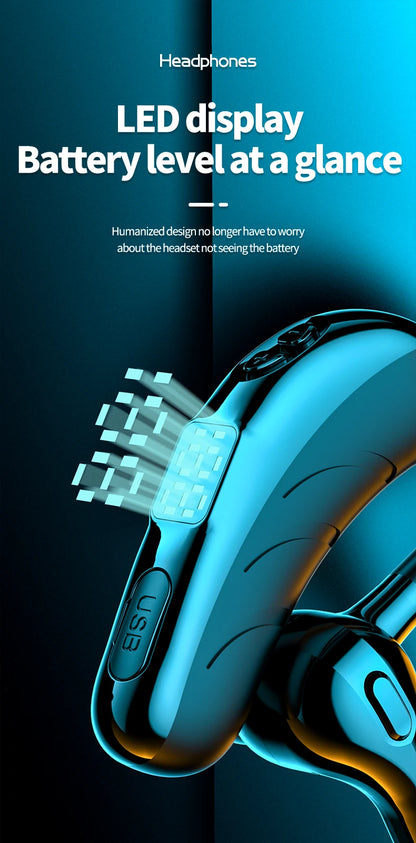 X13 Single Ear Headset with Mic Bluetooth 5.1 Earphone Noise Cancelling Waterproof Earpiece Wireless Handsfree Long Standby Time