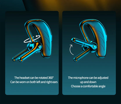 X13 Single Ear Headset with Mic Bluetooth 5.1 Earphone Noise Cancelling Waterproof Earpiece Wireless Handsfree Long Standby Time