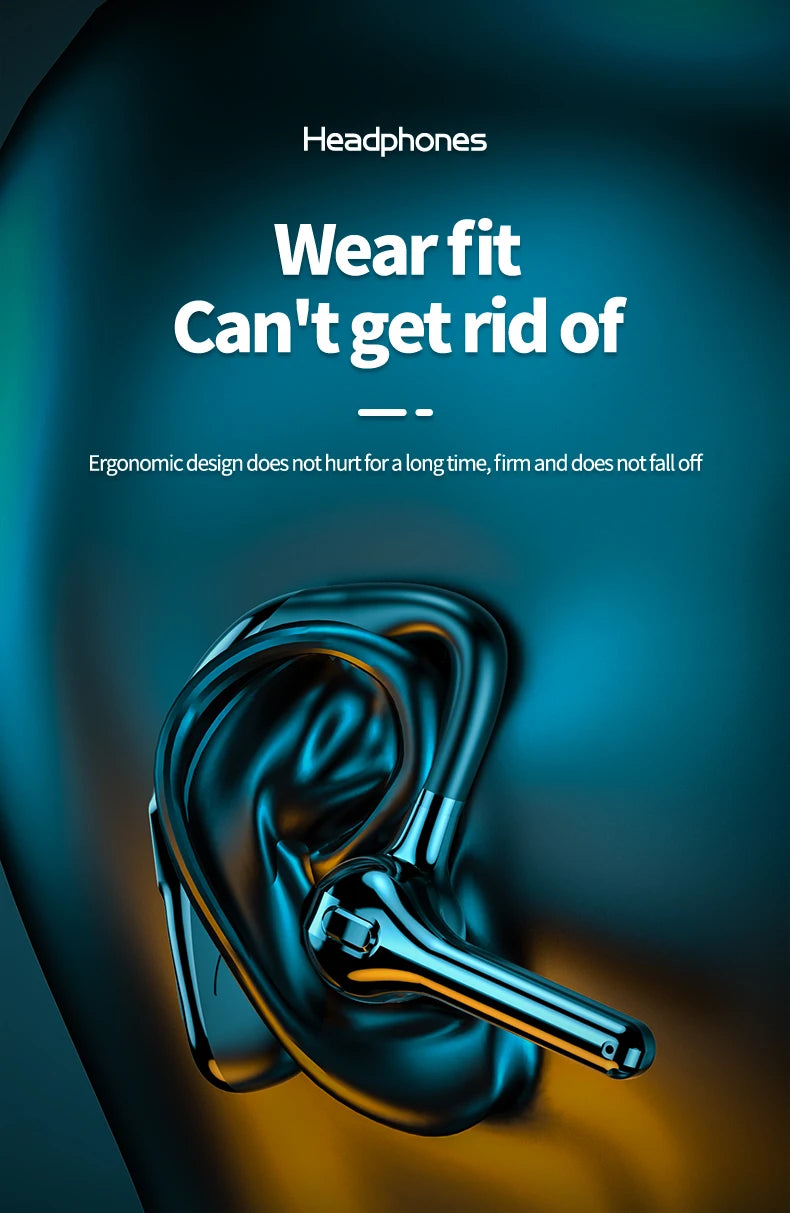 X13 Single Ear Headset with Mic Bluetooth 5.1 Earphone Noise Cancelling Waterproof Earpiece Wireless Handsfree Long Standby Time