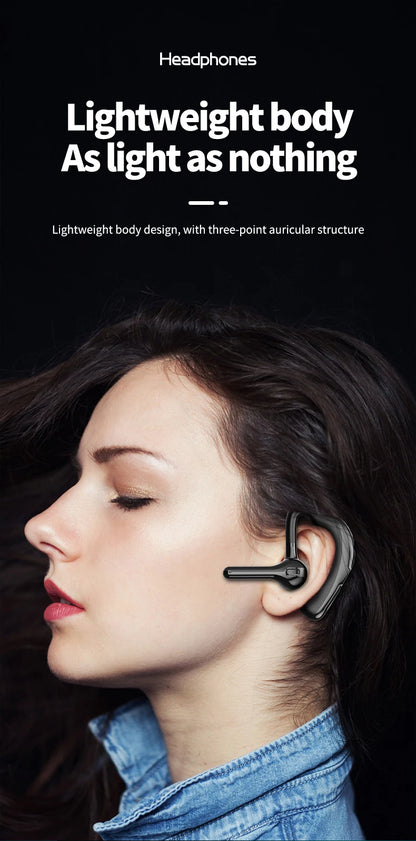 X13 Single Ear Headset with Mic Bluetooth 5.1 Earphone Noise Cancelling Waterproof Earpiece Wireless Handsfree Long Standby Time