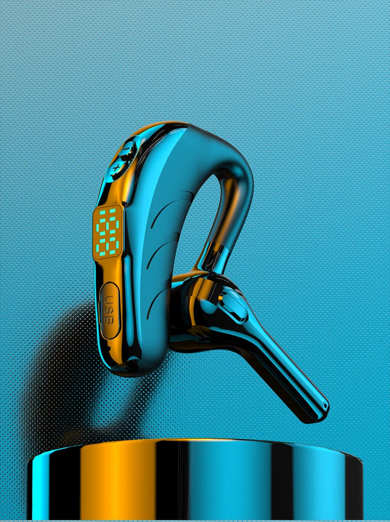 X13 Single Ear Headset with Mic Bluetooth 5.1 Earphone Noise Cancelling Waterproof Earpiece Wireless Handsfree Long Standby Time